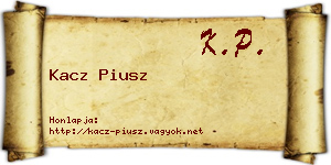 Kacz Piusz névjegykártya